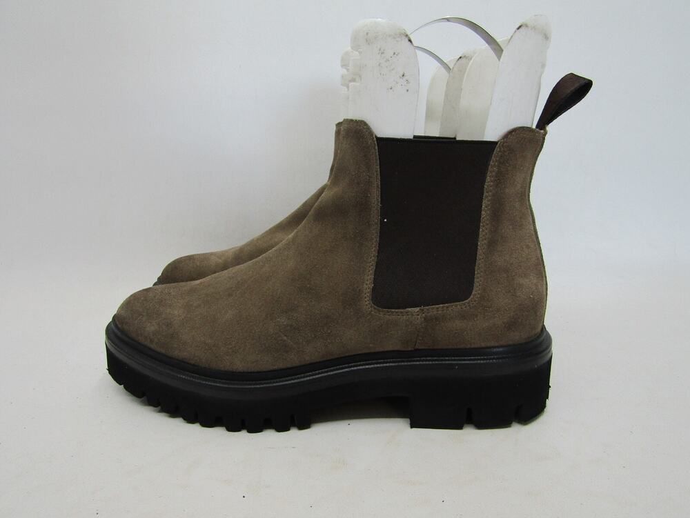 Santoni Womens Size 37 EUR Brown Suede Chelsea Ankle Fashion Boots Bootie